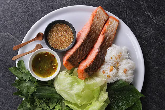 Thai-Style Norwegian Fjord Trout Lettuce Wraps