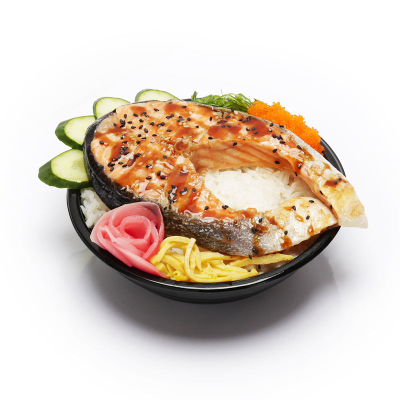 Teriyaki Salmon Steak Donburi