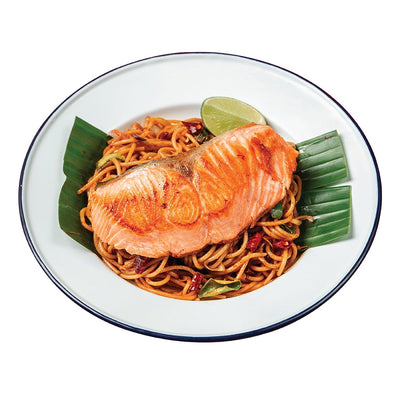 Salmon Tom Yum Spaghetti