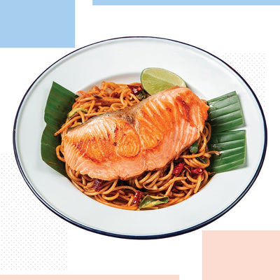 Salmon Tom Yum Spaghetti