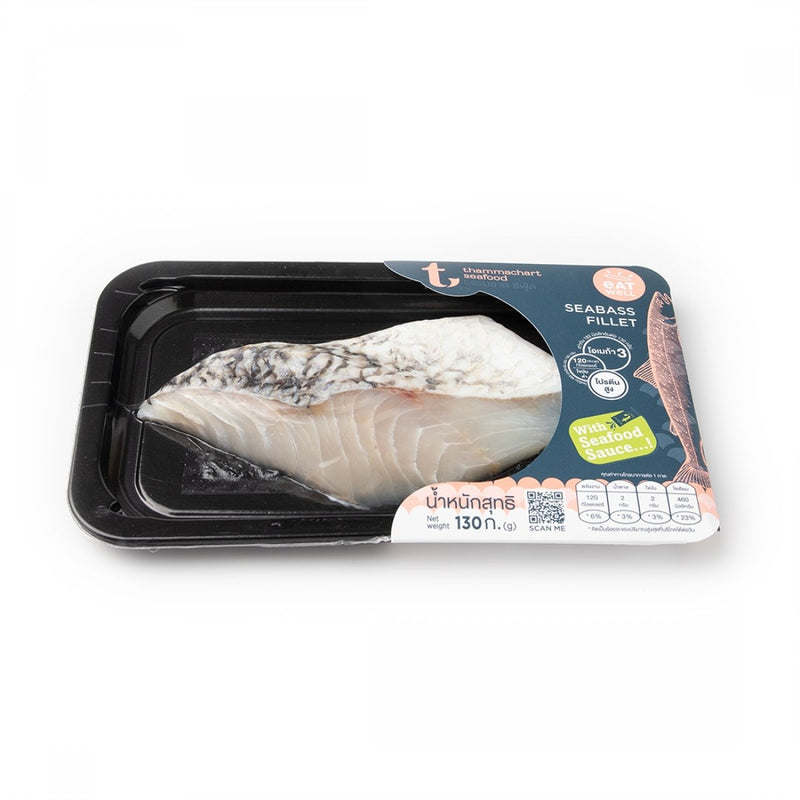 เนื้อปลากะพงขาวแล่ พร้อมน้ำจิ้มซีฟู้ด 130 กรัม/แพ็ก